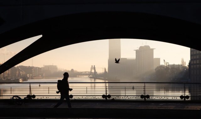 city, bridge, cityscape, urban, flow, road, architecture, berlin