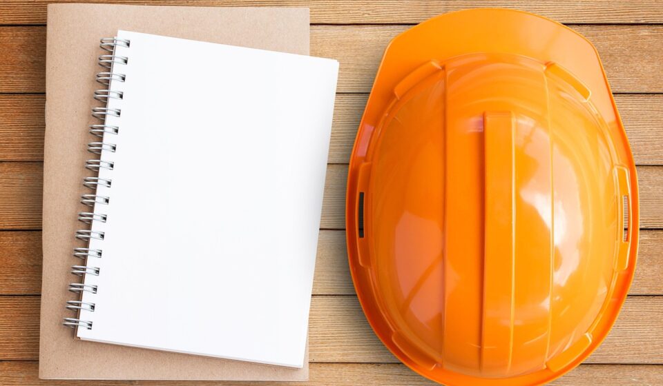 safety, helmet, hat, construction, worker, protect, orange, desk, book, notebook, paper, work, safety, safety, safety, safety, safety, worker