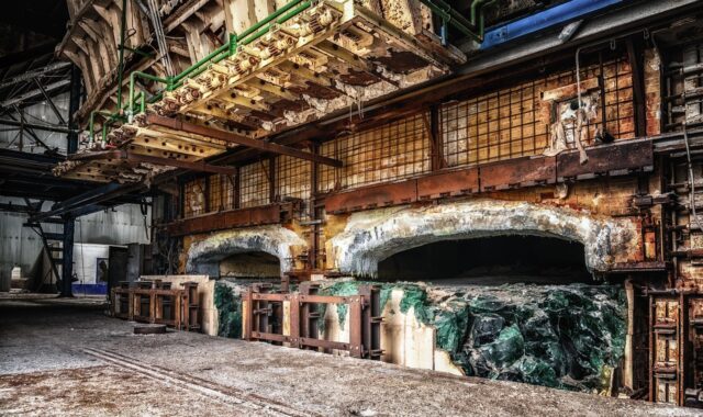 factory, industry, oven, melting furnace, glass, production, industrial building, pforphoto, factory building, abandoned, past, lost places, abandoned places, building, technology, investment