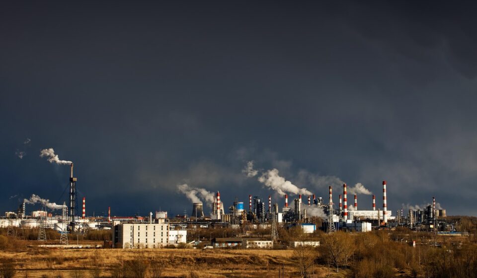 sky, nature, landscape, factory, ecology, pipe, production, field, mood, contrast
