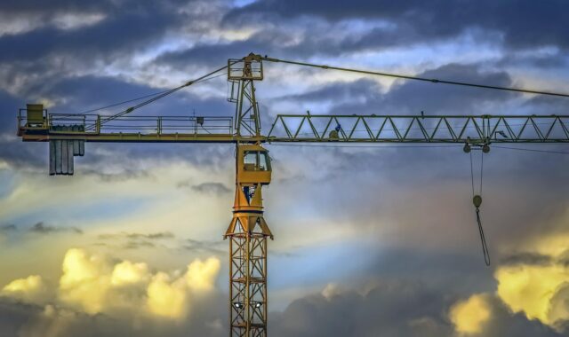 crane, industrial, construction, site, nature, sky, clouds, engineering