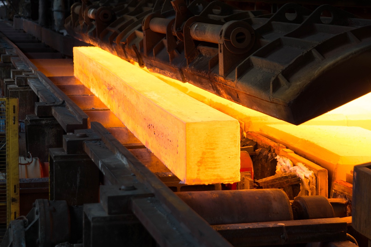 bloom, rolling, rail, hot product, orange, steel, factory, oven, industry, metal, rollers, temperature, steel, steel, steel, steel, steel