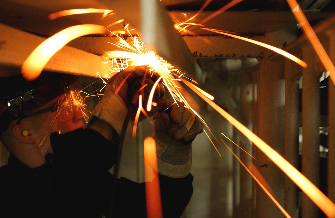 worker, labor, industrial, cutting, steel, trade, sparks, light, man, mask, gloves, brown industry, worker, worker, labor, labor, labor, labor, labor, steel