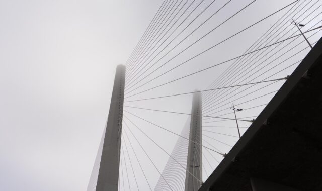 bridge, cable-stayed bridge, pillars, cables, fog, structure, architecture, modern, russia, vladivostok, bridge, bridge, bridge, bridge, bridge, cables, structure, architecture, architecture, russia, russia