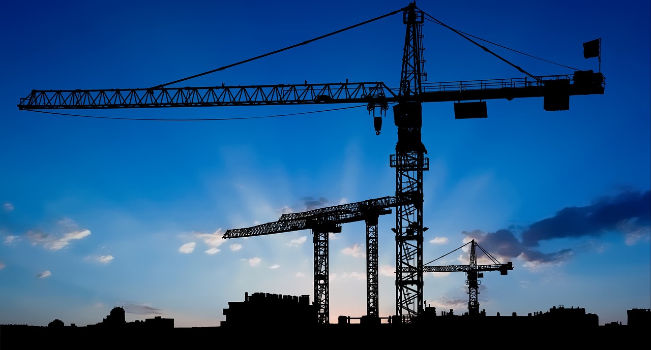 industry, crane, construction, building, industrial, cranes, development, blue construction, blue industry