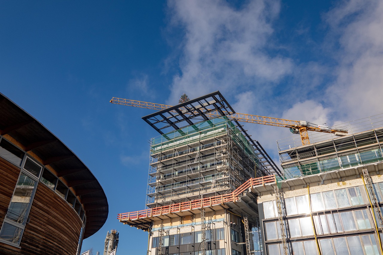 architecture, construction site, building, housebuilding, to build, construction work, new building, handyman, heaven, shell, craft, house, housing, crane, metal, casing, engineer, work, construction worker, scaffolding